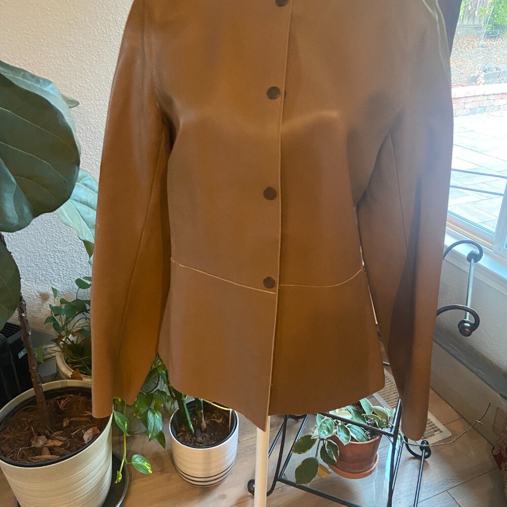Vince brown leather blazer